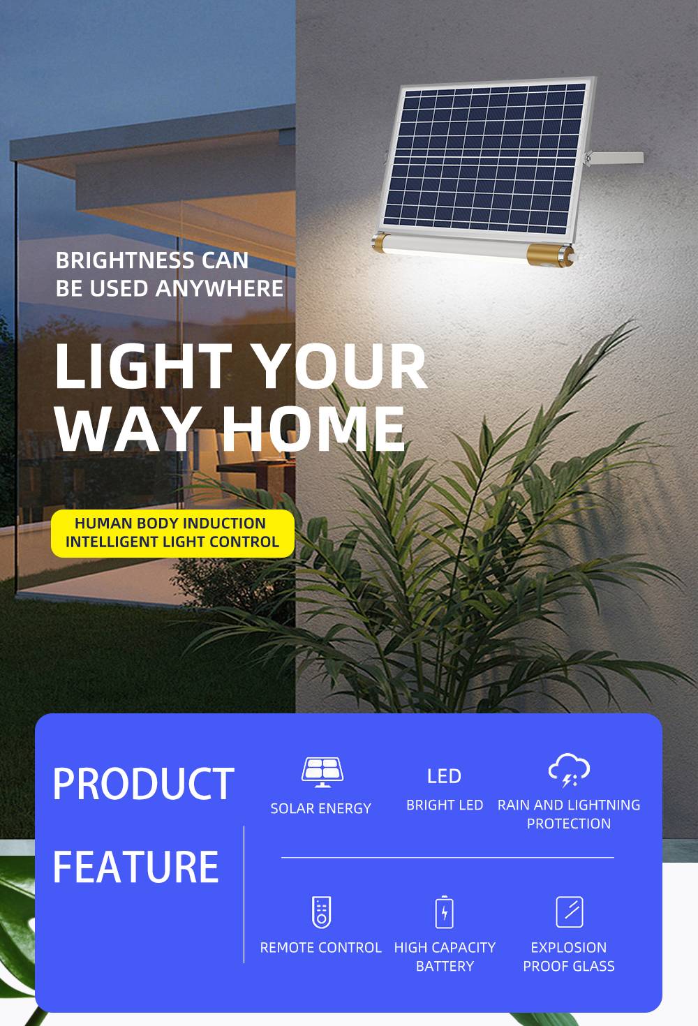 Indoor Outdoor Integrated LED Solar Tube Light with Remote Control 300W ...